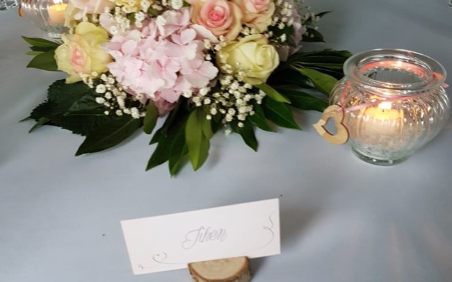 Tischdeko für die Hochzeit